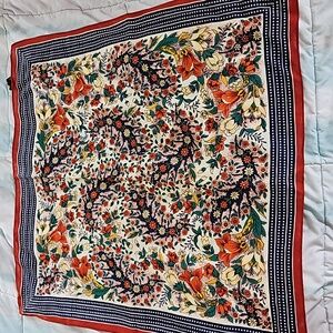 Vintage Paris Virgin Wool Floral Hand Blocked Japan Scarf